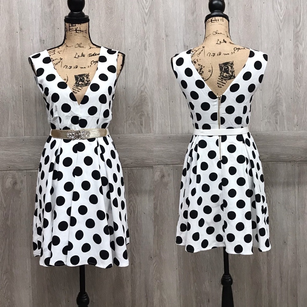Dress Polka Dot Mini Black White BB195 BB773